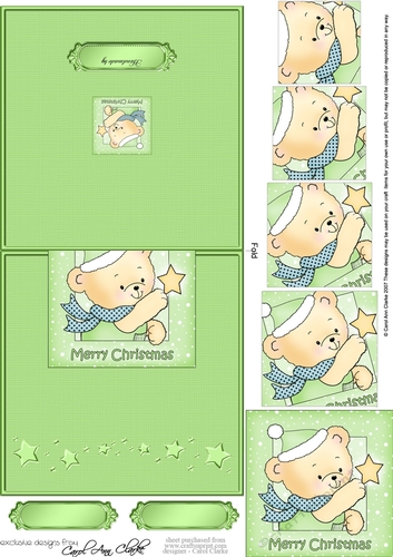 Cute Hunney Bear Robert has a Christmas Star - No-Hole Over the Edge & spiral pyramid