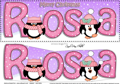 Large DL Merry Christmas ROSA 3D decoupage 
