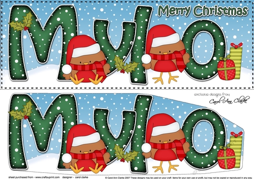 Large DL Merry Christmas MYLO 3D decoupage 