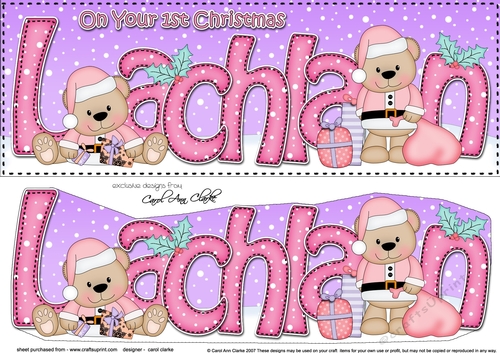 Large DL Merry 1st Christmas LACHLAN 3D decoupage 