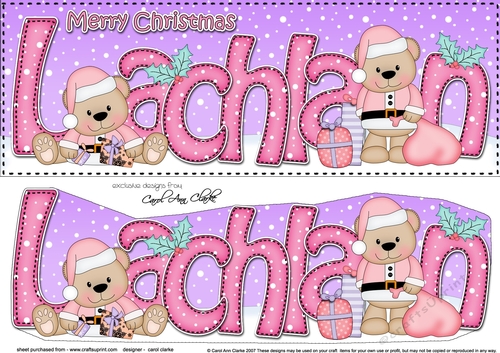 Large DL Merry Christmas LACHLAN 3D decoupage 