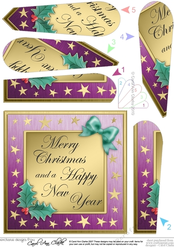 Elegant Christmas Greetings Fan Pyramage Topper