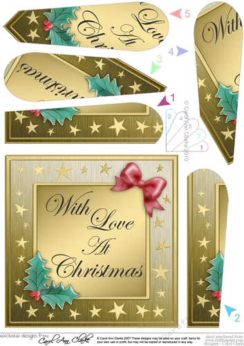 Elegant Christmas Greetings Fan Pyramage Topper