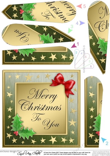 Elegant Christmas Greetings Fan Pyramage Topper