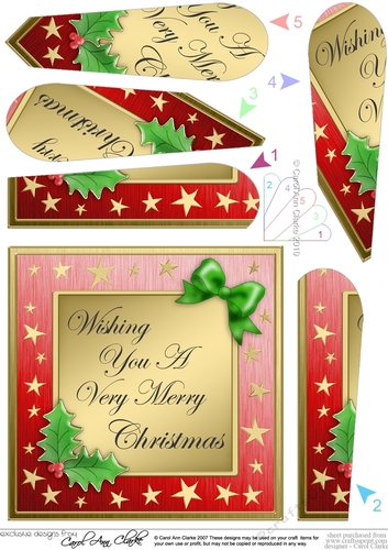 Elegant Christmas Greetings Fan Pyramage Topper