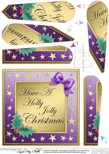 Elegant Christmas Greetings Fan Pyramage Topper
