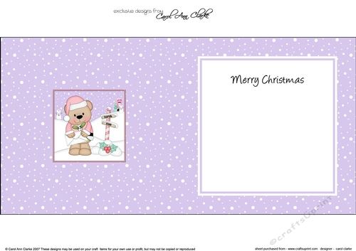 Christmas Livvy Bear is at the North Pole insert square landscape
