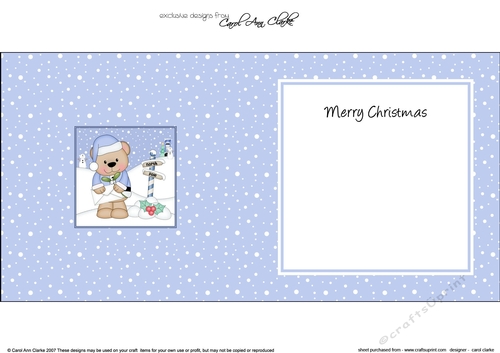 Christmas Livvy Bear is at the North Pole insert square landscape