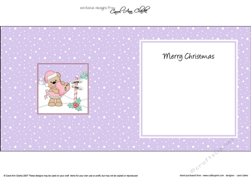Christmas Livvy Bear is at the North Pole insert square landscape