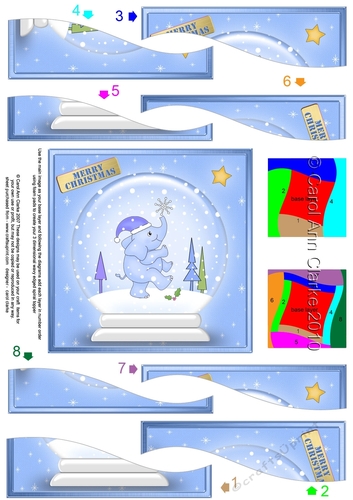 Cute Christmas Elephant Snowglobe Wavy Spiral Side Stacker