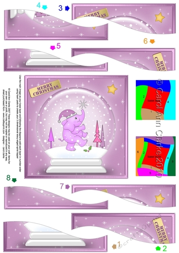 Cute Christmas Elephant Snowglobe Wavy Spiral Side Stacker