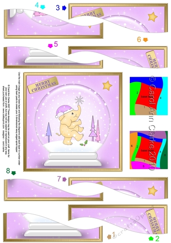 Cute Christmas Elephant Snowglobe Wavy Spiral Side Stacker