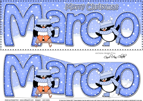 Large DL Merry Christmas MARCO 3D decoupage 