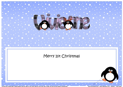 Large DL Merry 1st Christmas VIVIENNE insert
