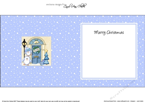 Cute Penguins at the Christmas Door matching insert square landscape
