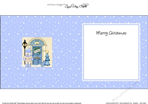 Cute Snowman at the Christmas Door matching insert square landscape