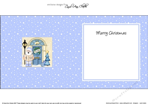Santa at the Christmas Door matching insert square landscape