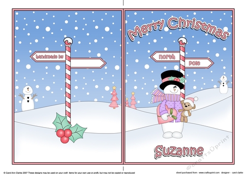 5 x 7 Quick Cut and Fold Card - Merry Christmas SUZANNE