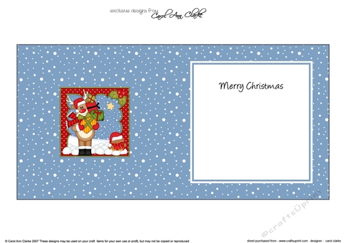 Christmas Rudolph has lots of Presents insert square landscape