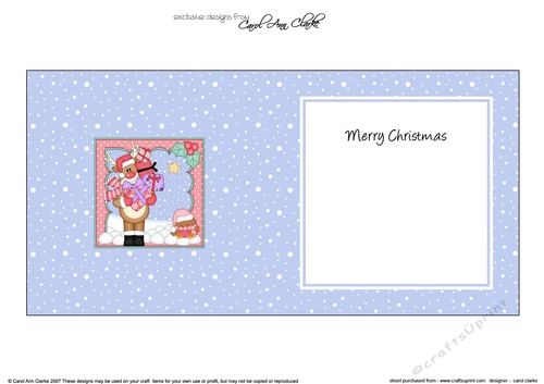 Christmas Rudolph has lots of Presents insert square landscape
