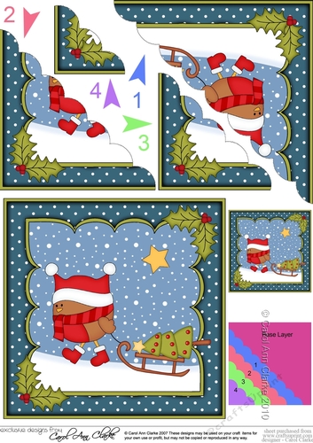 Christmas Bobbin Robin has an Xmas Tree Scallop Corner Topper