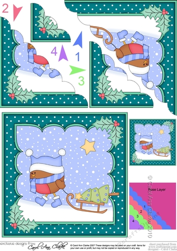 Christmas Bobbin Robin has an Xmas Tree Scallop Corner Topper