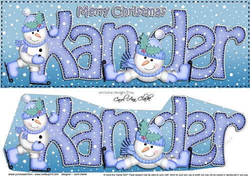 Large DL Merry Christmas XANDER 3D decoupage 