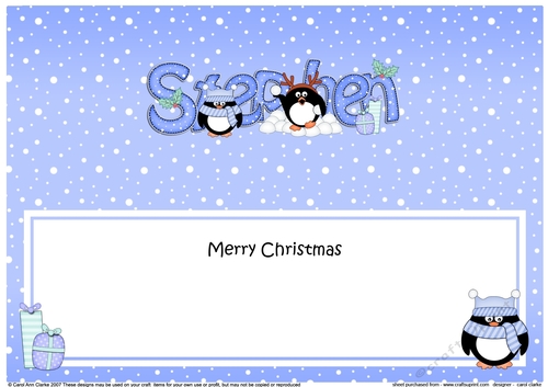 Large DL Merry Christmas STEPHEN insert