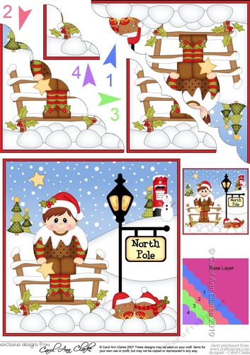 Cute Christmas Fancy Dress Xmas Pudding is at the North Pole Scalloped Corner Stacker