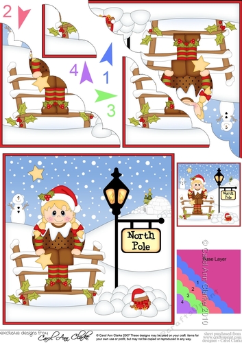 Cute Christmas Fancy Dress Xmas Pudding is at the North Pole Scalloped Corner Stacker