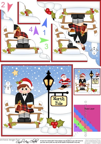 Cute Scottish Boy is at the North Pole Scalloped Corner Stacker