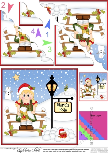 Cute Christmas Lederhosen Girl is at the North Pole Scalloped Corner Stacker