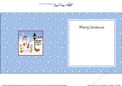 Cute Christmas Fancy Dress Snowman is at the North Pole insert square landscape