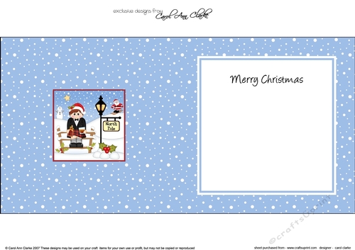 Cute Christmas Scottish Boy is at the North Pole insert square landscape