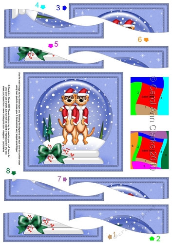 Cute Christmas Meerkats Snowglobe Wavy Spiral Side Stacker