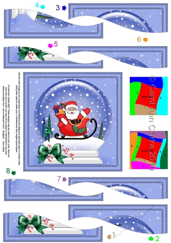 Cute Christmas Santa Snowglobe Wavy Spiral Side Stacker