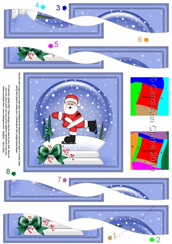 Cute Christmas Santa Snowglobe Wavy Spiral Side Stacker
