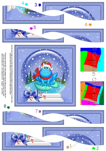 Cute Christmas Freddy Frog Snowglobe Wavy Spiral Side Stacker