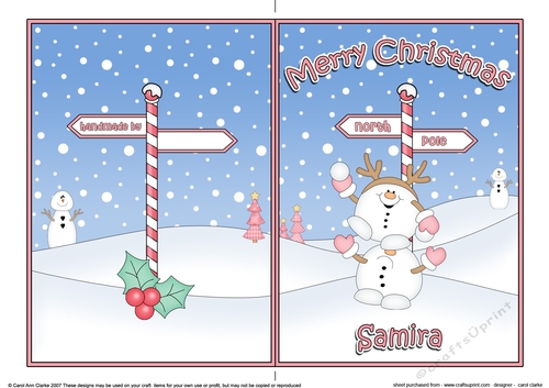 5 x 7 Quick Cut and Fold Card - Merry Christmas SAMIRA