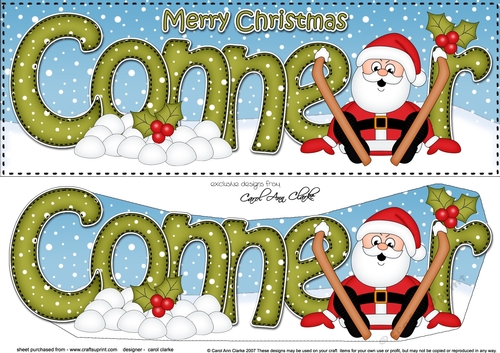 Large DL Merry Christmas CONNER 3D decoupage 