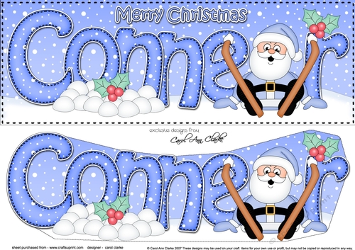 Large DL Merry Christmas CONNER 3D decoupage 