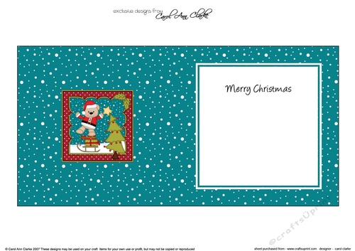 Cute Christmas Livvy Bear puts the Star on the Xmas Tree insert square landscape