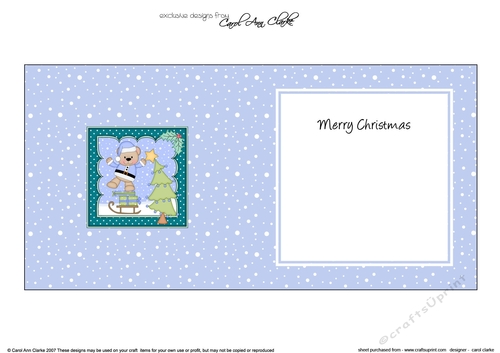 Cute Christmas Livvy Bear puts the Star on the Xmas Tree insert square landscape