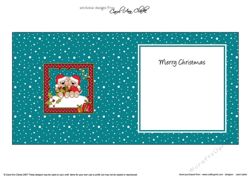 Cute Christmas Livvy Bear is in Love insert square landscape