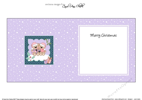 Cute Christmas Livvy Bear is in Love insert square landscape