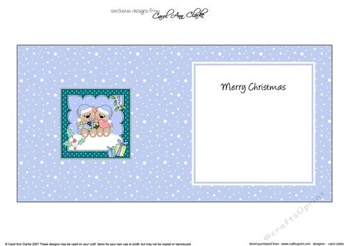 Cute Christmas Livvy Bear is in Love insert square landscape