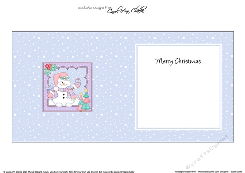 Christmas Snowman Oli has Xmas Presents insert square landscape