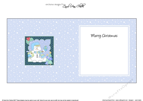 Christmas Snowman Oli has Xmas Presents insert square landscape