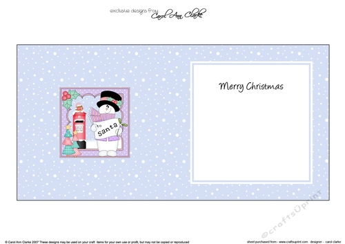 Christmas Snowman Rio has a Letter for Santa insert square landscape