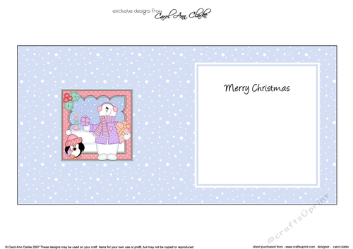 Christmas Snowman Rio has Presents insert square landscape